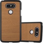 Cadorabo Hoesje geschikt voor LG G5 in WOODY BRUIN - Hard Case Cover beschermhoes in houtlook tegen krassen en stoten