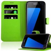 Cadorabo Hoesje geschikt voor Samsung Galaxy S7 EDGE in MUNT GROEN - Beschermhoes met magnetische sluiting, standfunctie en kaartvakje Book Case Cover Etui