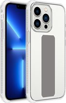 Cadorabo Hoesje geschikt voor Apple iPhone 13 PRO MAX in GRIJS - Beschermhoes gemaakt van flexibel TPU silicone Cover Case met houder en standfunctie
