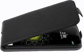 Cadorabo Hoesje geschikt voor LG G5 in ZWARTE OXIDE - Beschermhoes in flip-design Case Cover van getextureerd imitatieleer
