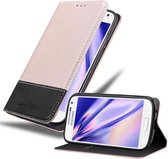 Cadorabo Hoesje geschikt voor Samsung Galaxy S4 MINI in ROSE GOUD ZWART - Beschermhoes met magnetische sluiting, standfunctie en kaartvakje Book Case Cover Etui