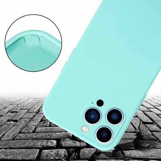 Cadorabo Mobiele telefoon ketting geschikt voor Apple iPhone 13 PRO in LIQUID TURKOOIS - Silicone beschermhoes met lengte verstelbare koord riem