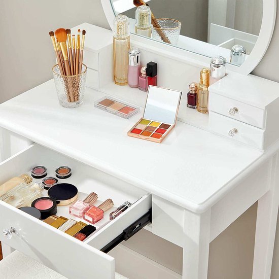Coiffeuse Moderne table maquillage rectangulaire avec Miroir tiroirs
