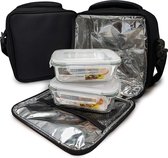 Lunch Bag Black 2 Rec. Waterdicht glas, uniek, duurzaam weefsel, eenheidsmaat