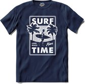 Surf Time | Surfen - Surf - Surfboard - T-Shirt - Unisex - Navy Blue - Maat S