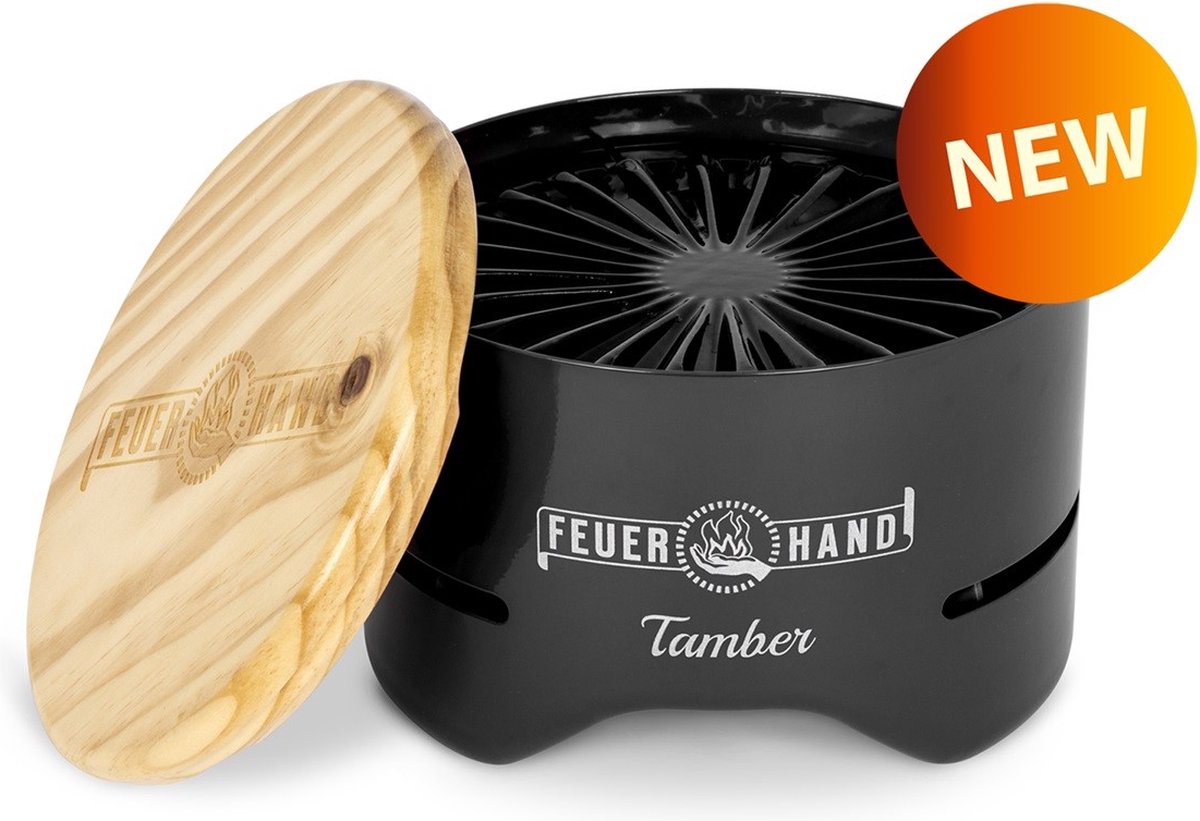 Feuerhand Tafel Grill Tamber - Zwart - 20x20x14cm - Modern