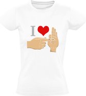 T-shirt femme « J'aime les doigts » | Saint-Valentin | partie de bachelorette | relation | amour