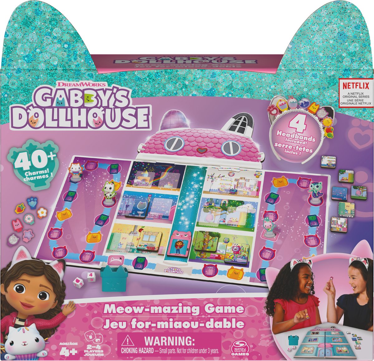 Gabby's Poppenhuis - Bordspel - Met 4 kattenoorhoofdbanden