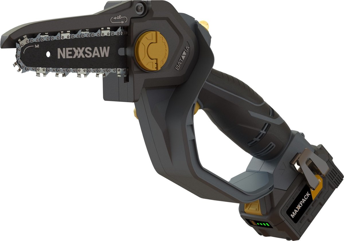 Batavia Accu 18V Nexxsaw V3 Eénhands-kettingzaag 7'' - Excl. Accu en Oplader - Werkzame lengte 150mm - 0° - 32° draaibare kop - Brushless motor - Oliesmering - Ultra