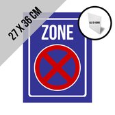Icône/signe sur alu di-bond | "Zone - Arrêt et stationnement interdits" | 27x36cm | Épaisseur: 3 mm | Pas de stationnement autorisé | Interdiction de stationnement | 27x36cm | Zone | Zone sans voiture | Stationnement gênant | 1 pièce