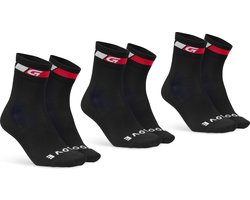 foto van GripGrab - Classic Regular Cut 3PACK Zomer Fietssokken Coolmax Wielersport Sokken - Zwart - Unisex - Maat M (41-44)