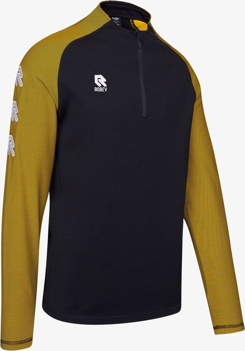 Robey Performance Ziptop Kinderen - Zwart / Geel | Maat: 128