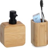 Ensemble d'accessoires de salle de bain Zeller 2 pièces - bois de bambou - qualité de luxe