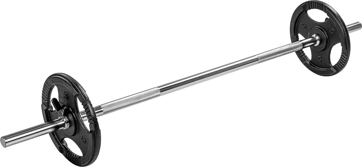 Halterstang 150 cm / 30 mm met stervormige sluitingen