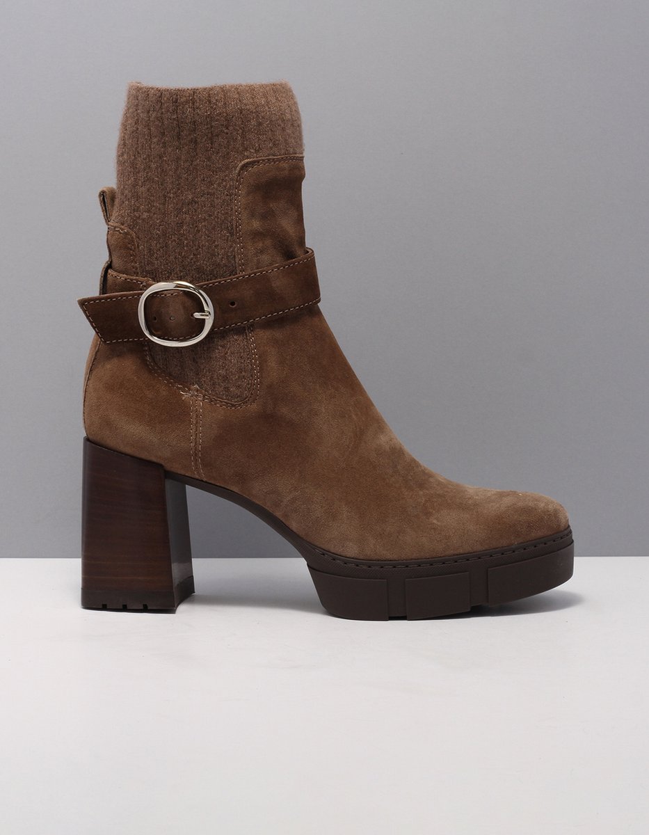 Unisa kalexi enkellaarsjes dames beige bs taupe suede