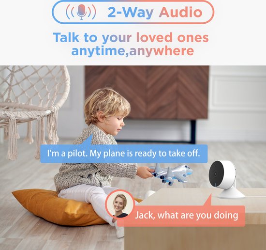 LAXIHUB Caméra bébé WiFi 1080P FHD, M1 avec détection de son et de