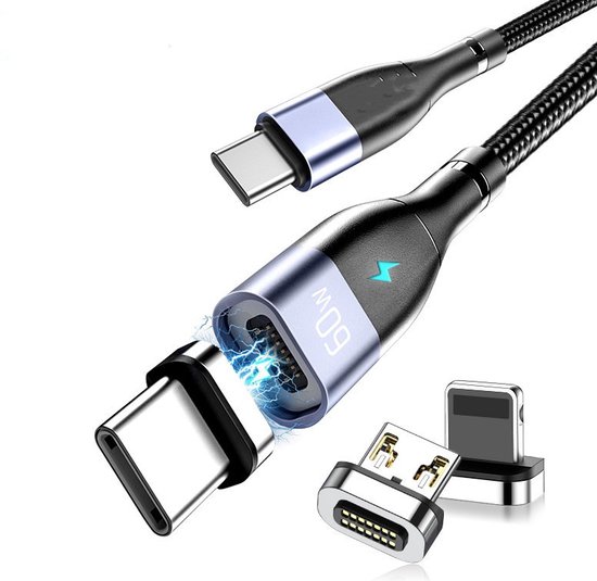 4x Micro USB Magnetische Connector Roterende Micro USB Magnetische Adapter Magnetische Connector Tips Hoofd Voor Magnetische Opladen Kabel Laadsnoer