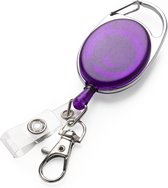 Cintre kwmobile avec cordon extensible - Pour clés, carte d'identité, carte ou badge - Cordon de 71,5 cm - Violet