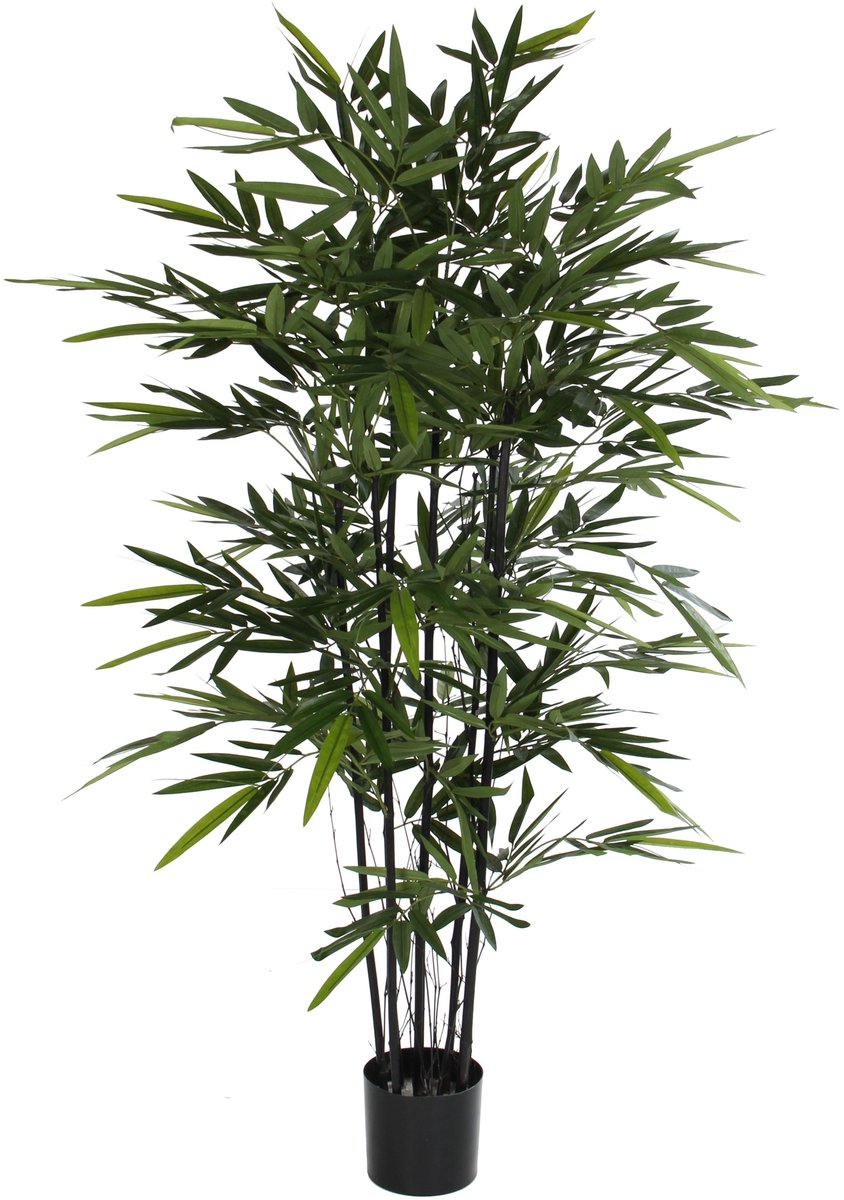 Mica Decorations Bamboe struik kunstplant - 140 x 75 cm - Grote volle huis/kantoorplant Groen