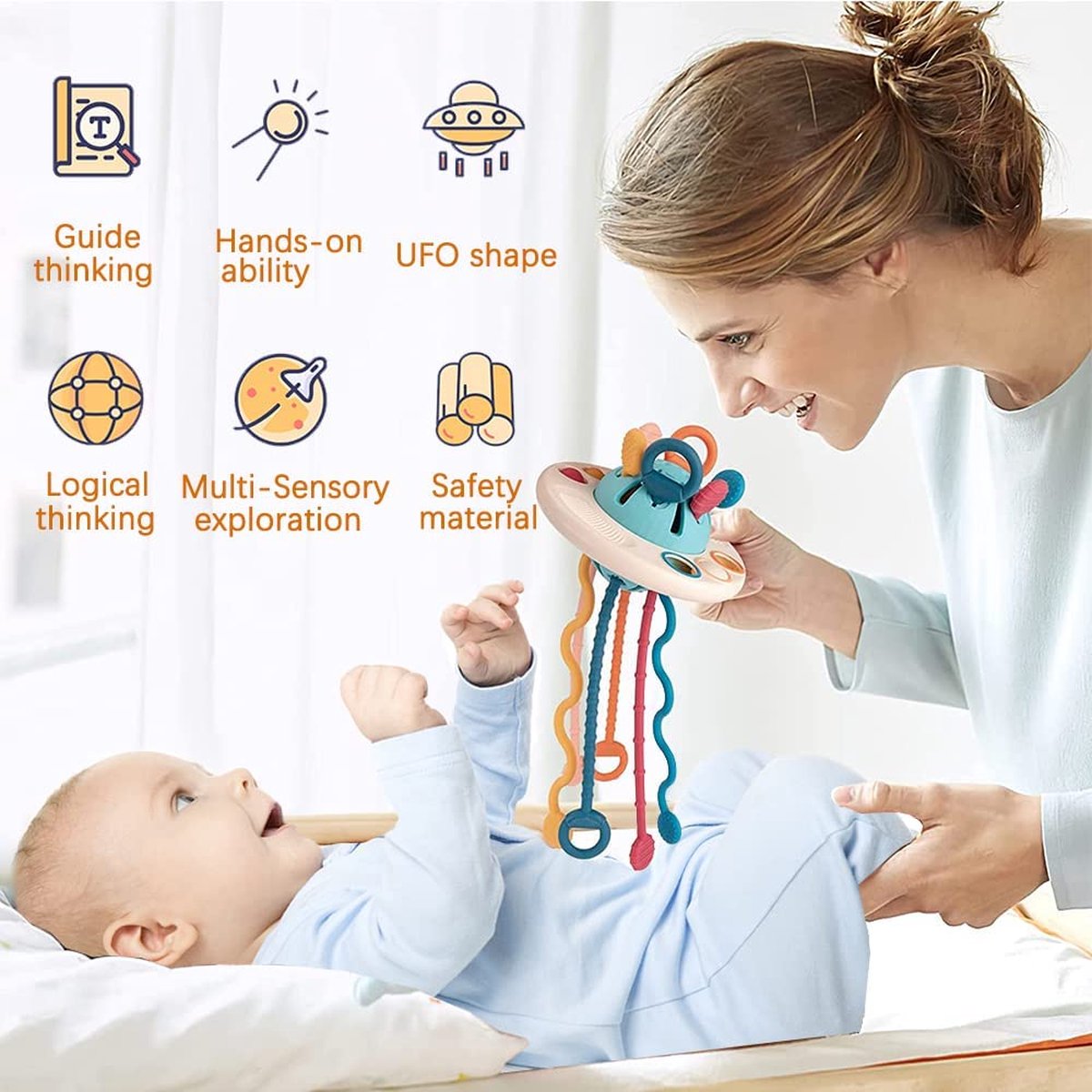 Ensemble de jouets bébé à partir de 6 mois, speelgoed sensoriels 6 en 1,  6-12 mois