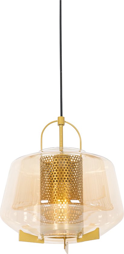 QAZQA kevin - Art Deco Hanglamp - 1 lichts - Ø 30 cm - Goud/messing - Woonkamer | Slaapkamer | Keuken