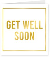 Gold white cards - Get well soon