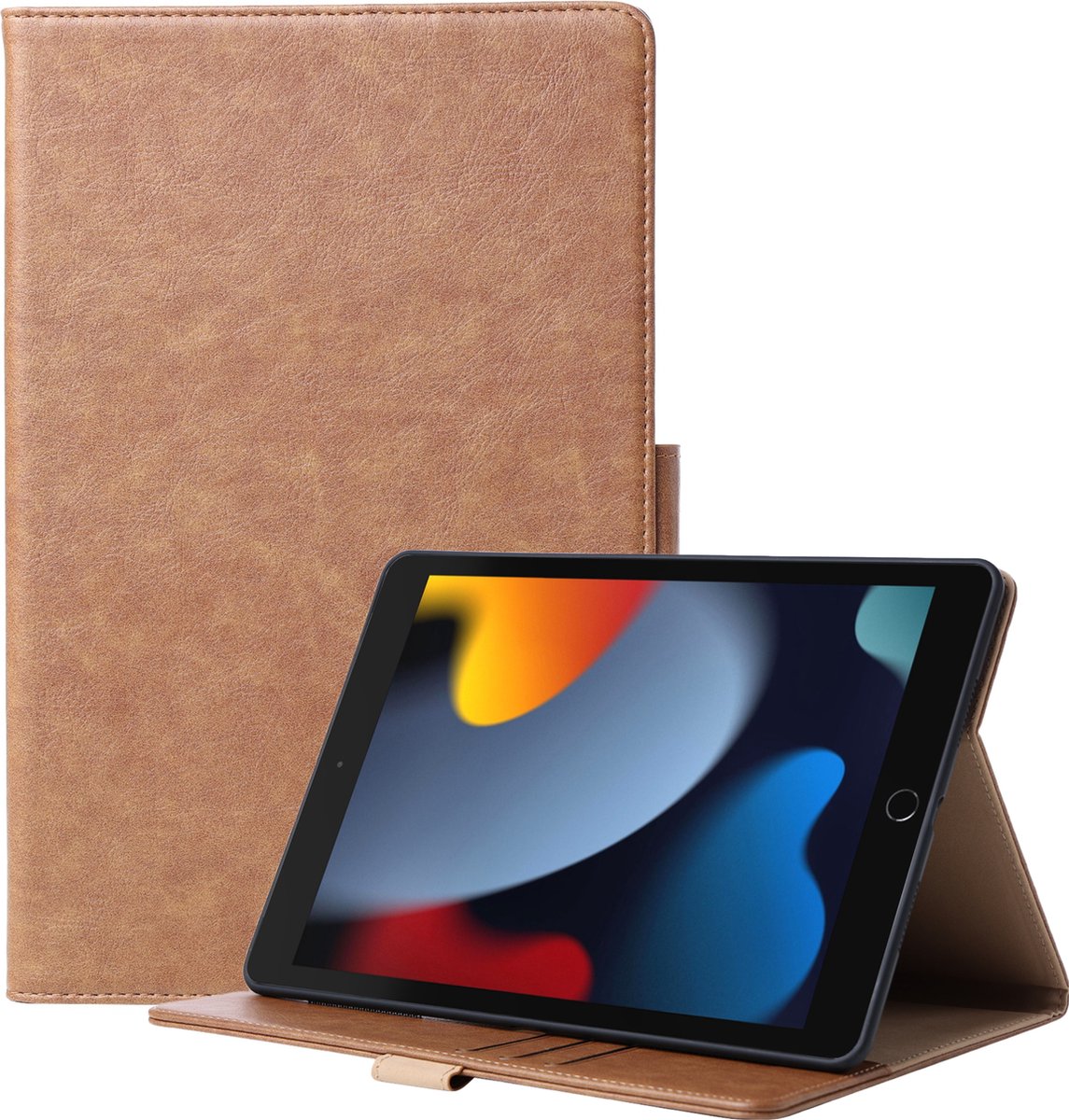 Phreeze Tablethoes - Geschikt voor iPad 2022 10e Generatie - 10.9 Inch - Luxe Lederen Hoesje - Ingebouwde Standaard met Kaarthouders - Hoesje met Magnetische Sluiting - Beschermhoes - Bruin