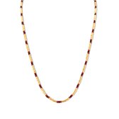 CO88 Collection 8CN-26382 Miyuki Kralen ketting 45cm - Goudkleurig Rood - 38+7cm - 1,8mm Dikte - Staal - Goudkleurig
