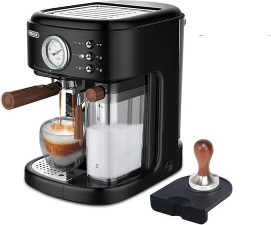 mout Vertolking aardolie Hibrew Volautomatische Koffiemachine- Espresso - Cappuccino - Latte -19Bar-  3 In 1 -... | bol.com