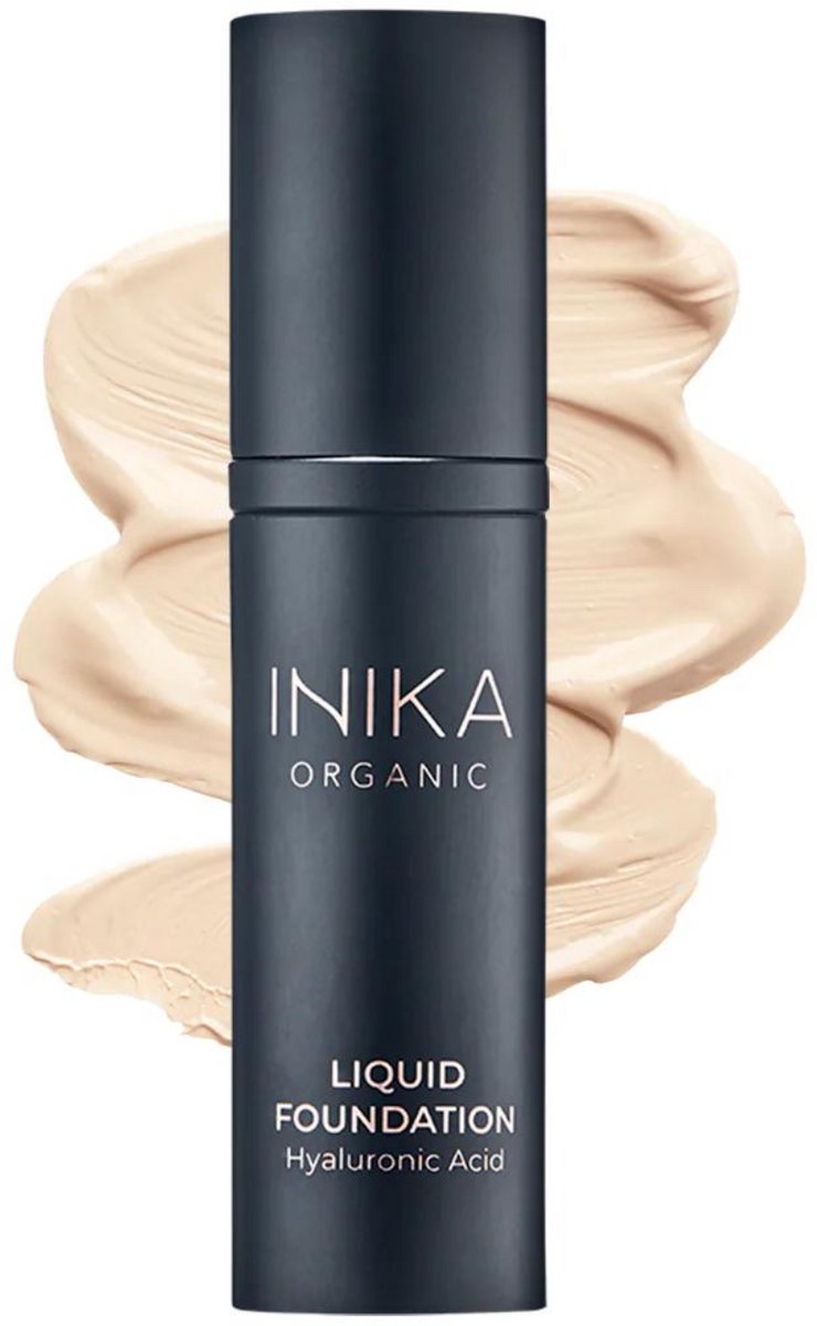 Inika Foundation met Hyaluronzuur - Cream - Vegan - 100% Natuurlijk - Verzorgend - Alle huidtypes - Minerale make-up