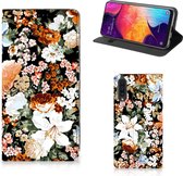 Smart Cover geschikt voor Samsung Galaxy A50 Dark Flowers