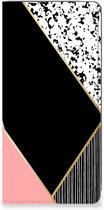 Bookcase Hoesje OPPO A57 | A57s | A77 4G Smart Cover Black Pink Shapes