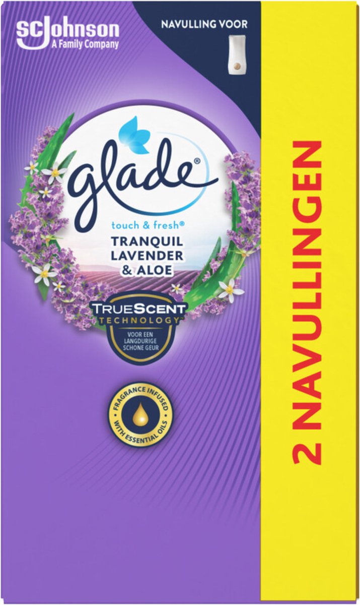 Glade Touch & Fresh Tranquil Lavender & Aloe twee navullingen 12 x 10ML