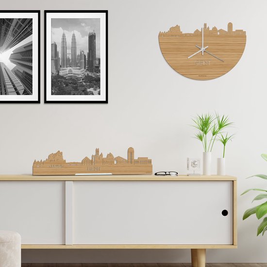 Debout Skyline Gand Bois de Bamboe - 40 cm - Décoration design - Décoration à placer - WoodWideCities