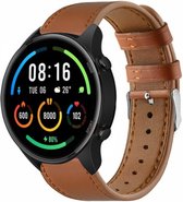 Strap-it Smartwatch bandje leer - geschikt voor Xiaomi Mi Watch / Xiaomi Watch S1 / Watch S1 Pro / Watch 2 Pro - Active - strak bruin