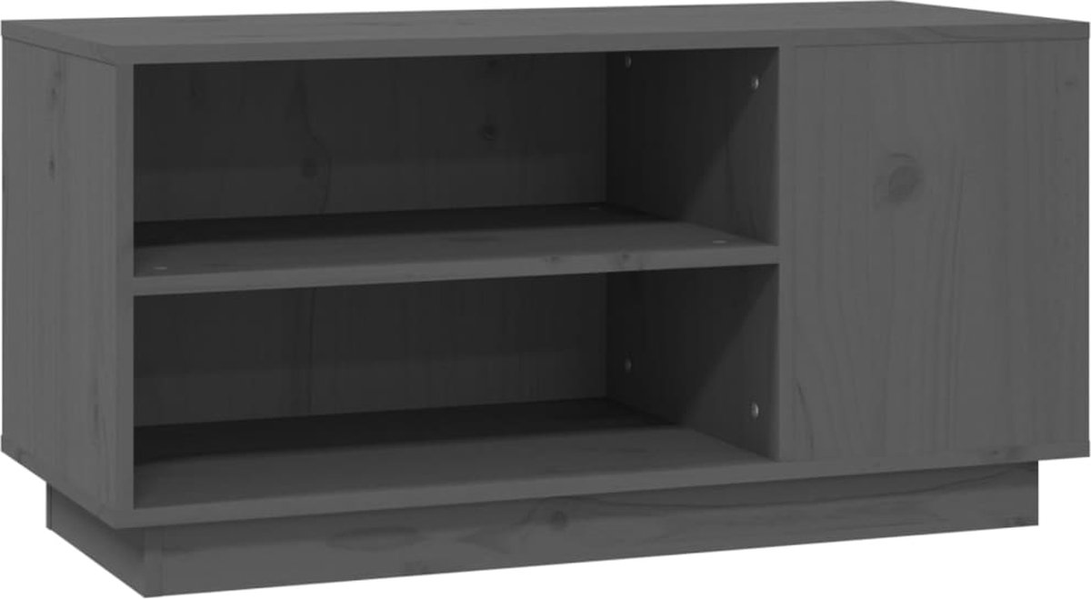 vidaXL - Tv-meubel - 80x35x40,5 - cm - massief - grenenhout - grijs