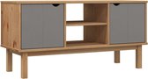 vidaXL - Tv-meubel - OTTA - 113,5x43x57 - cm - massief - grenenhout - bruin - en - grijs