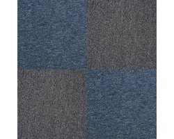 MonsterShop Tapijttegel - Storm Blauw en Zwart - 40 Stuks - 50x50cm - 10m2