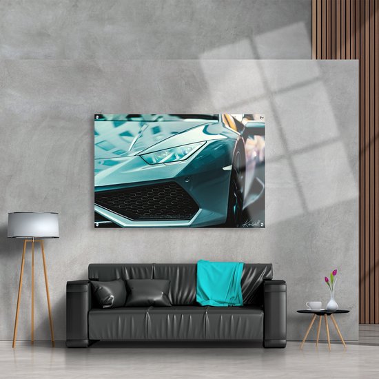 Luxe Plexiglas Schilderij Turquoise Speed | 75x100 | Woonkamer | Slaapkamer | Kantoor | Muziek | Design | Art | Modern | ** 5MM DIK**