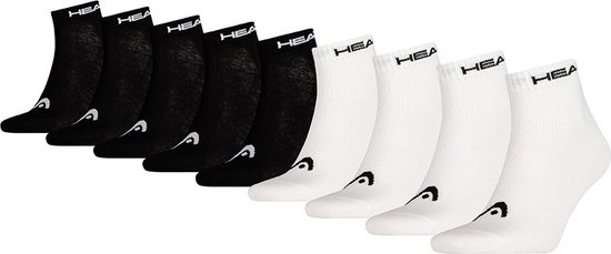 HEAD chaussettes quart logo noir & blanc - 39-42