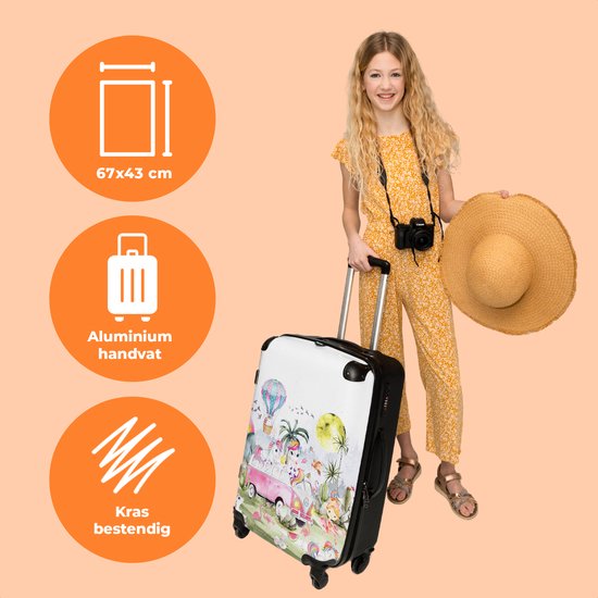 Bontour Kindertrolley/kinderkoffer met 2 wielen, reistrolley voor