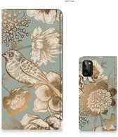 Smart Cover geschikt voor Samsung Galaxy A41 Vintage Bird Flowers