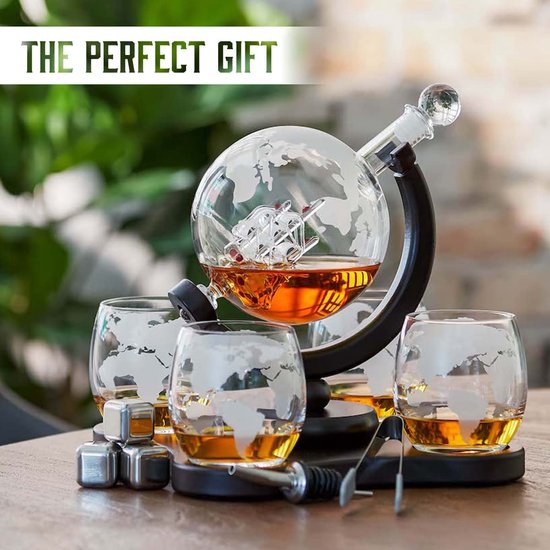 karaf / crystal glass / Set for Whisky Glasses BarCraft Grinded glass