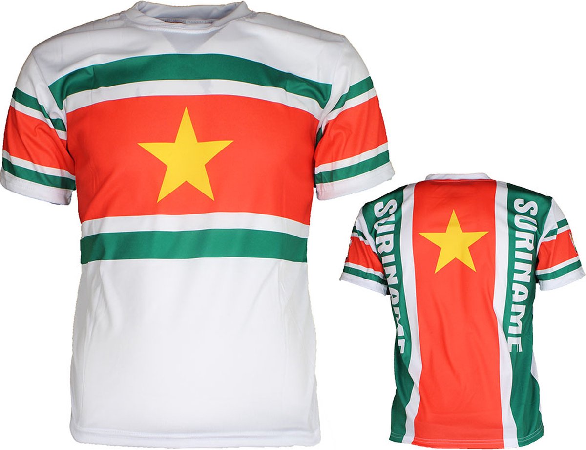 Suriname Vlag Voetbal Sport T-Shirt - Origineel Design - 80