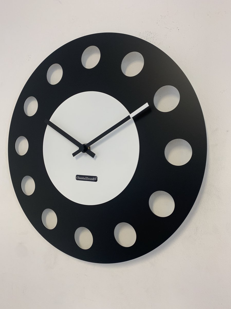 Wandklok ChantalBrandO CETARA BLACK & WHITE -- MODERN DESIGN --