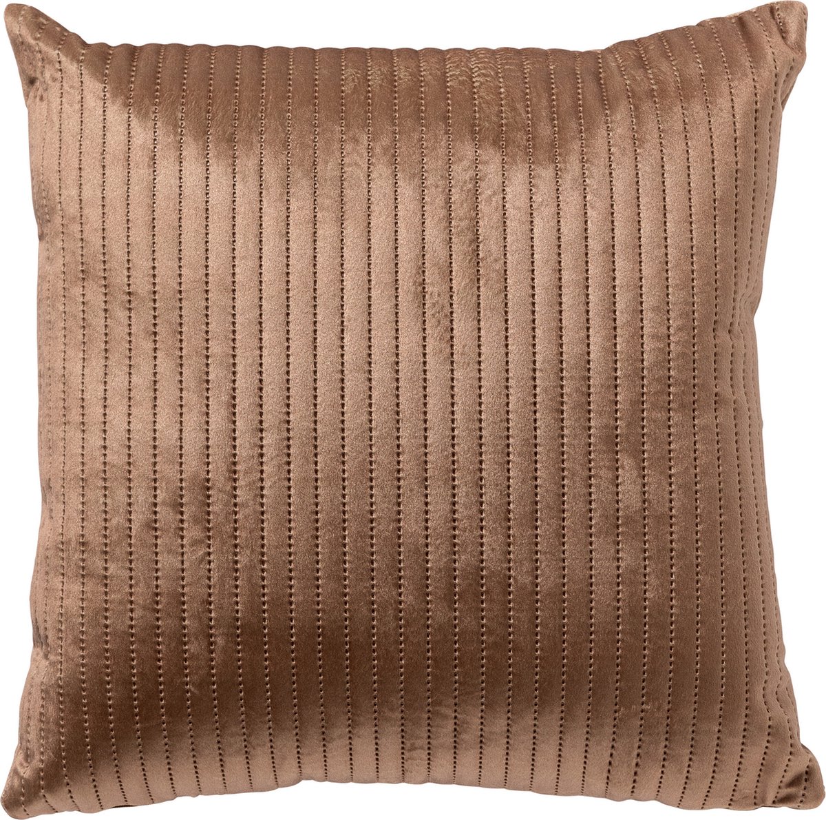 Dutch Decor DAVID - sierkussen 40x40 cm - gestikt streepje - Tobacco Brown - bruin - Inclusief binnenkussen - Luxe kussens voor woonkamer & bank