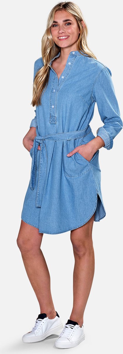 Amagansett Lente/Zomer 2023 Denim Dress Vrouwen - Regular fit - Katoen - Medium Blue Denim (40)