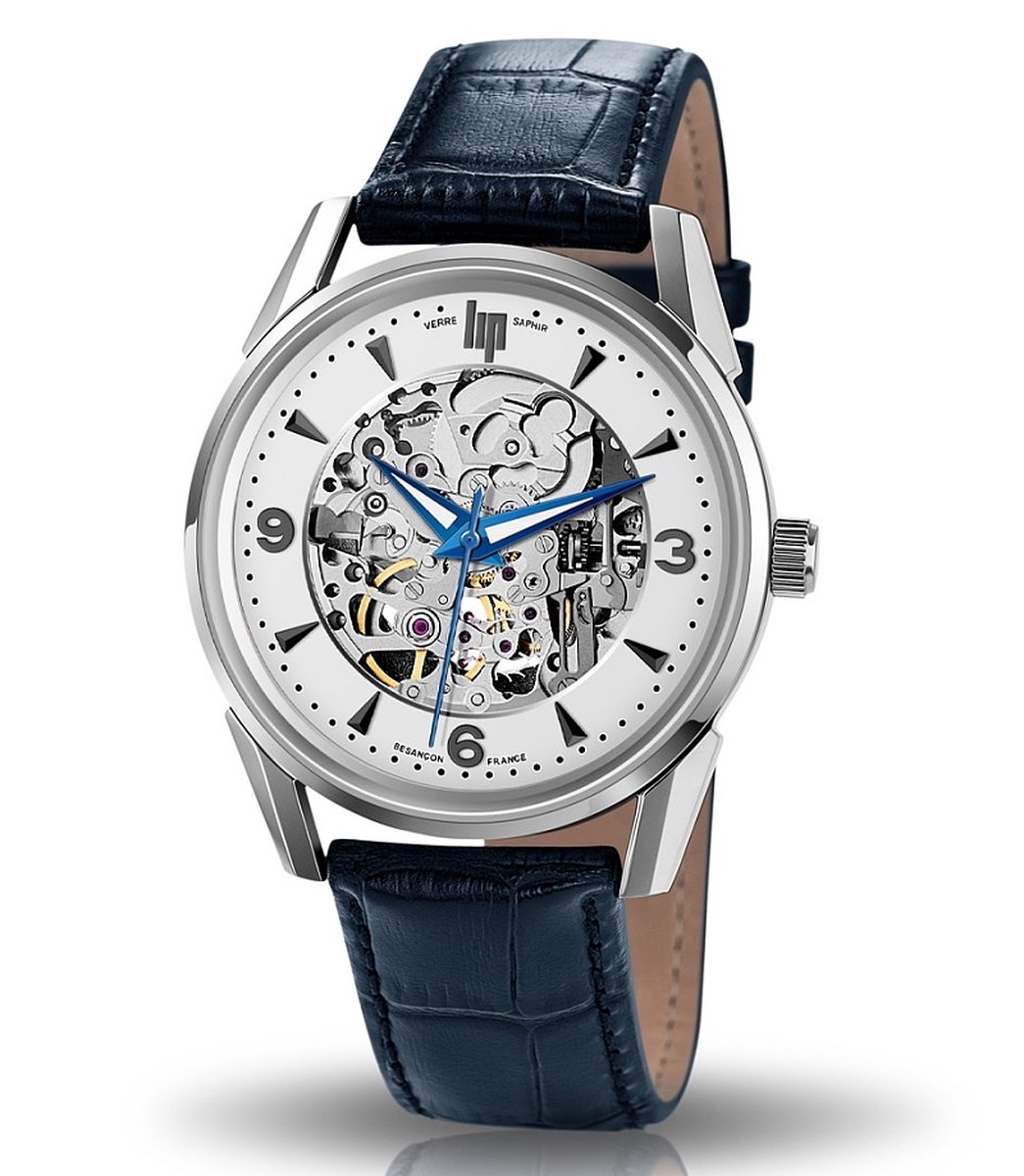 Orologio LIP Himalaya 40 Mm – Quadrante Argento, Cinturino Pelle Marrone, Made In France
