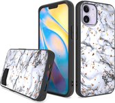 ZT Silicone telefoonhoesje met print Geschikt voor: iPhone 12 Pro - White Marble - ZT Accessoires