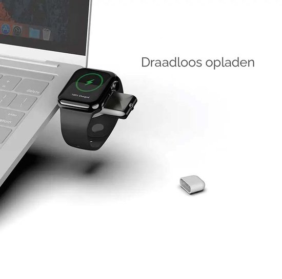 Kuulaa - Powerbank - Apple Watch – Lader – USB-C - USB-A - Apple Watch Oplader - Draadloze Snellader – 3 Watt - Sleutelhanger - KUULAA